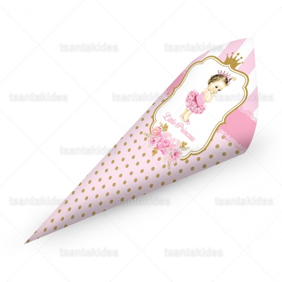 Χάρτινα Χωνάκια για Κέρασμα με Θέμα Μικρή Πριγκίπισσα