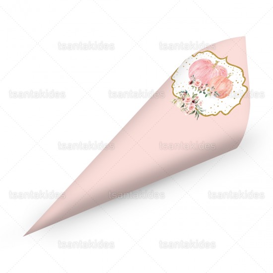 Χάρτινα Χωνάκια για Κέρασμα με Θέμα Κολοκύθα