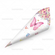 Χάρτινα Χωνάκια για Κέρασμα με Θέμα Πεταλούδα