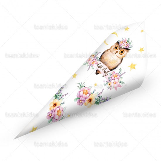 Χάρτινα Χωνάκια για Κέρασμα με Θέμα Κουκουβάγια