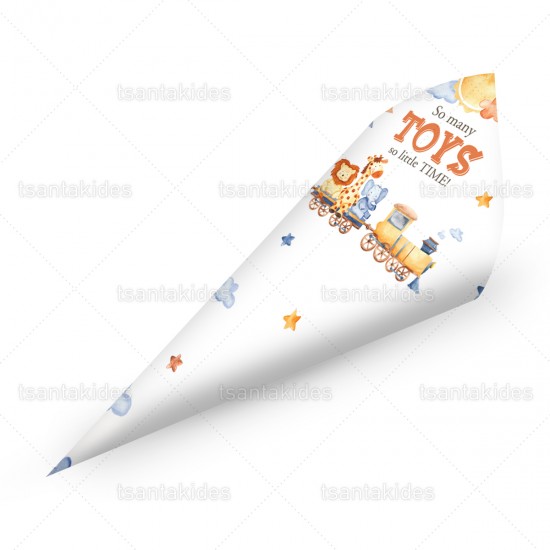 Χάρτινα Χωνάκια για Κέρασμα με Θέμα Ζωάκια της Ζούγκλας