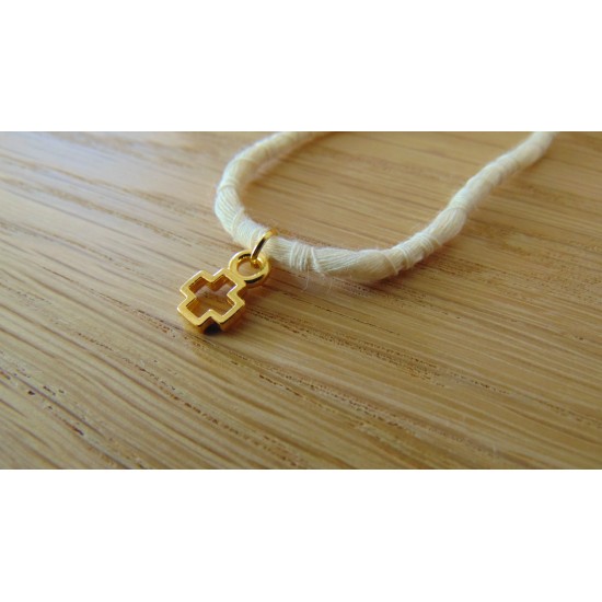 Μαρτυρικό Βάπτισης Βραχιόλι με Κρεμαστό Σταυρό