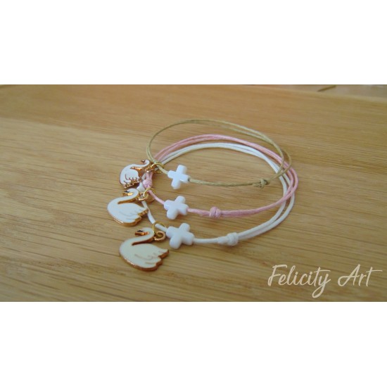 Μαρτυρικό Βάπτισης Βραχιόλι με Κύκνο 